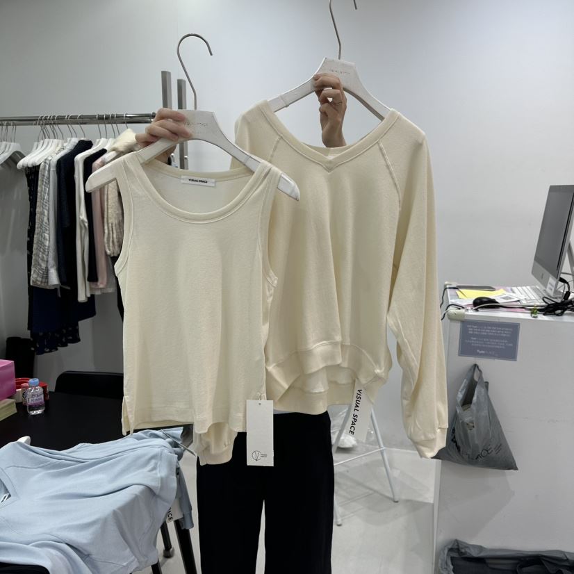 VISUAL SPACE東大門實拍女士新款熱賣休閑套裝V領套裝寬松VISUAL SPACE套裝