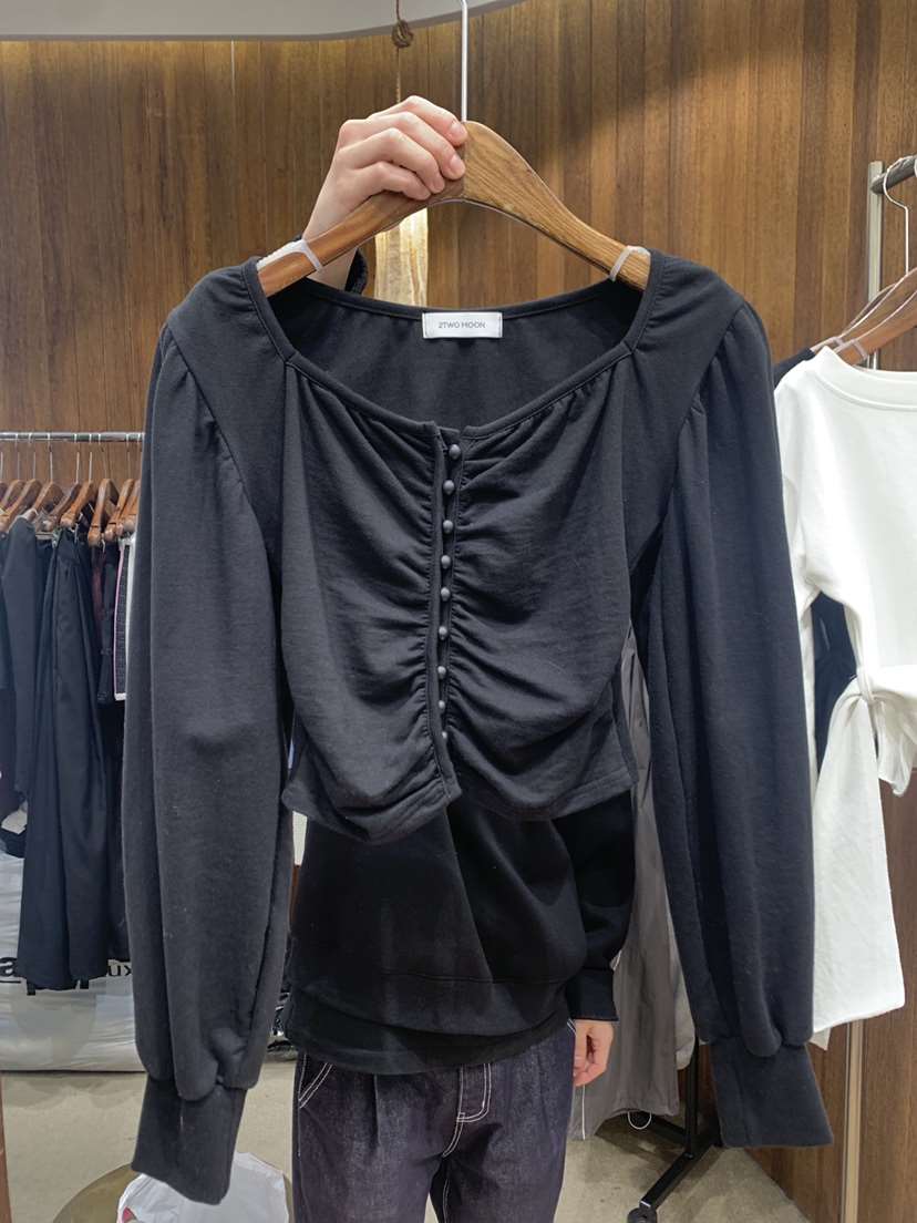 2TWO MOON東大門實拍女裝新品人氣休閑真品熱賣職業長袖T恤2TWO MOON長袖T恤