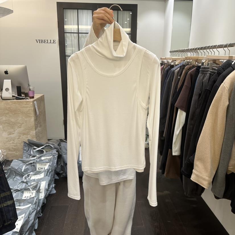 VIBELLE東大門直郵女裝新品26春夏真品職業長袖T恤假兩件VIBELLE長袖T恤