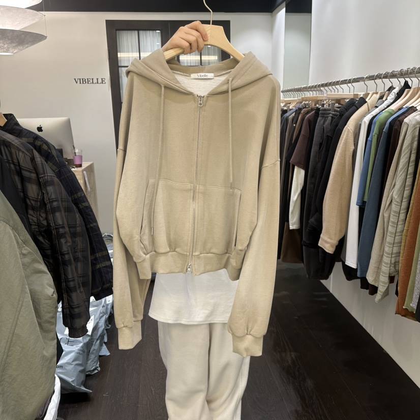VIBELLE韓國直郵女裝新款26春夏職業休閑衛衣連帽拉鏈衫SaleVIBELLE衛衣