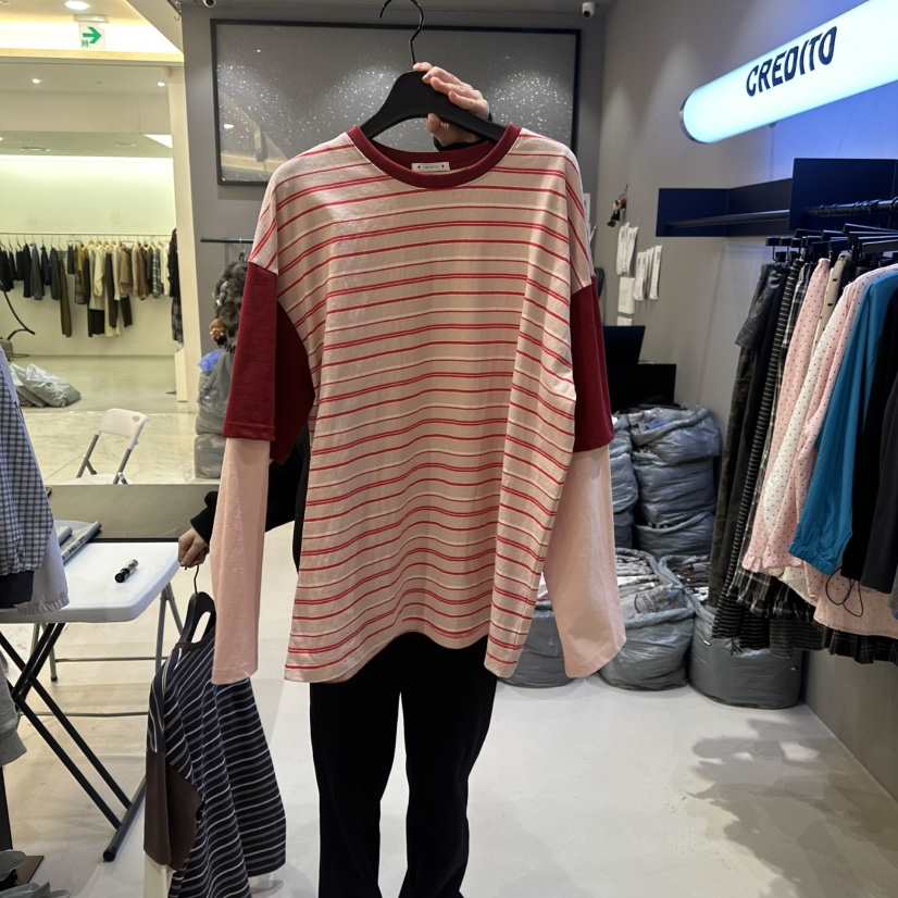 CREDITO東大門代購女士新款推薦休閑26春夏時尚人氣長袖T恤CREDITO長袖T恤