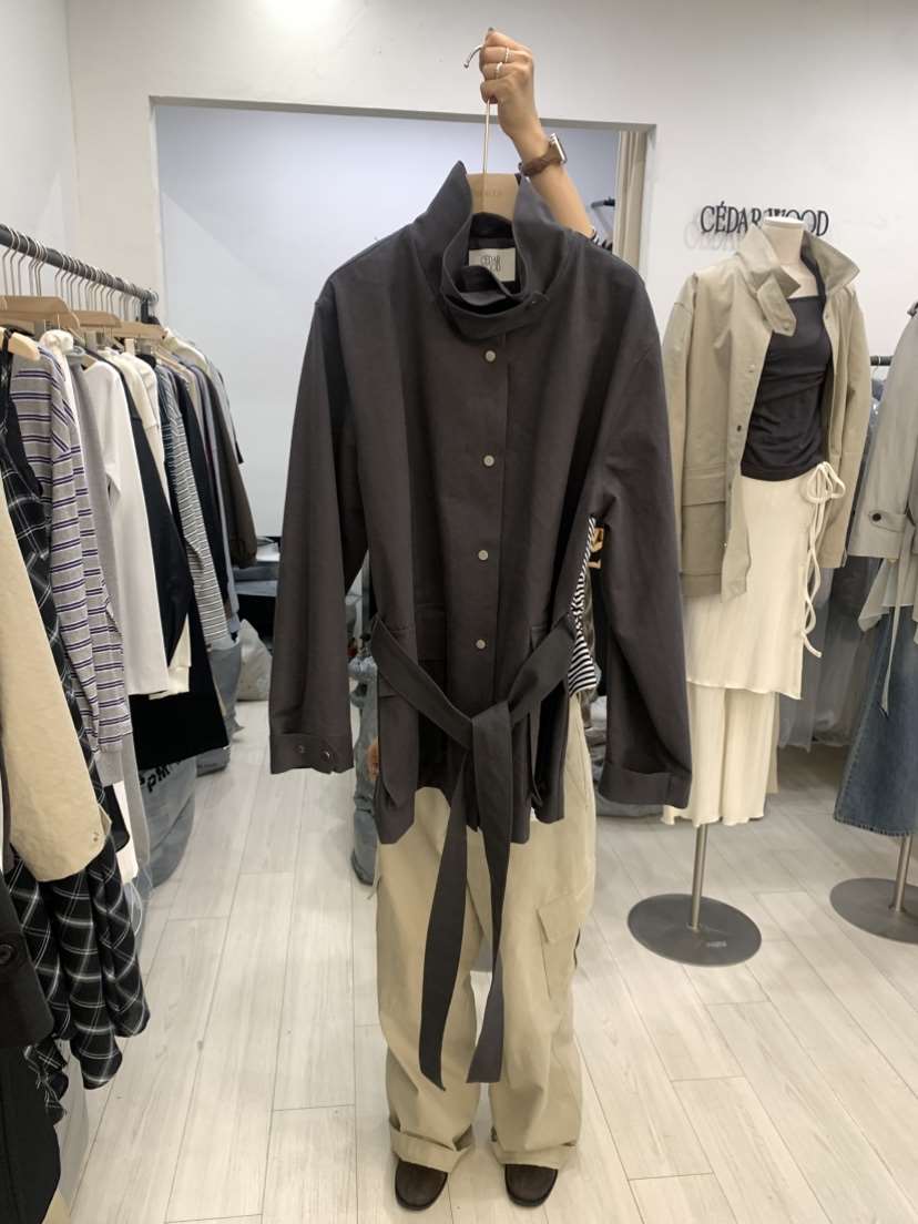 CEDARWOOD東大門直郵女裝新款職業熱賣時尚夾克含腰帶高領CEDAR WOOD夾克