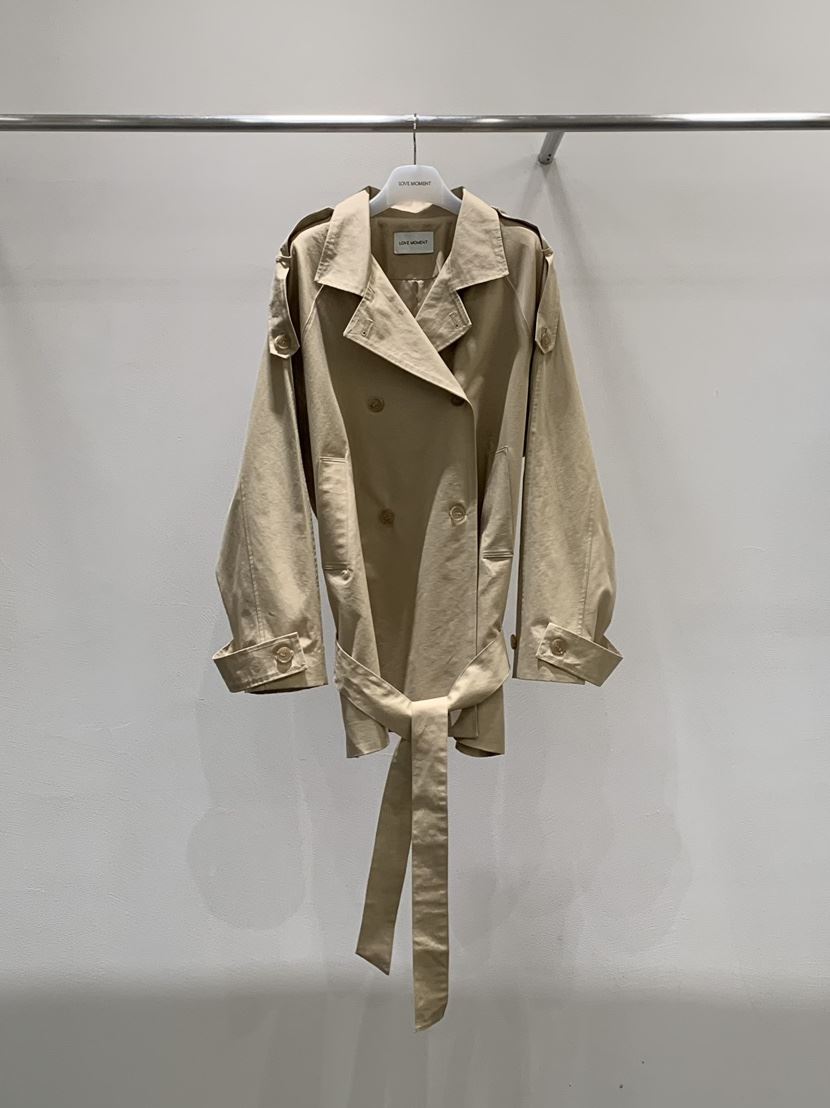LOVE MOMENT東大門直郵女裝新品休閑26春夏長款風衣含腰帶LOVE MOMENT長款風衣