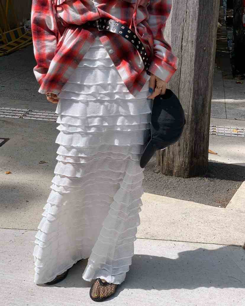 REVE CITE-L東大門實拍女士新款時尚真品26春夏長裙荷葉邊REVE CITE-L長裙