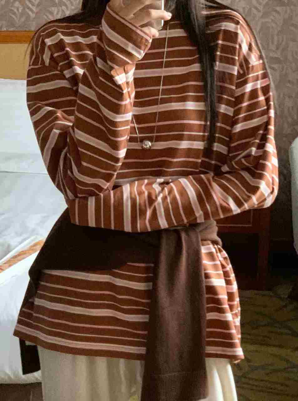 BLUSHER東大門直郵女裝新款真品休閑26春夏長袖T恤不含屁簾BLUSHER長袖T恤