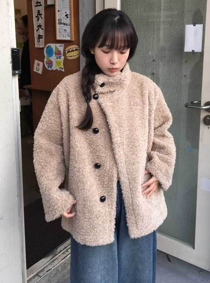 BLUSHER韓國代購女裝新品時尚真品職業熱賣休閑人氣短款大衣BLUSHER短款大衣