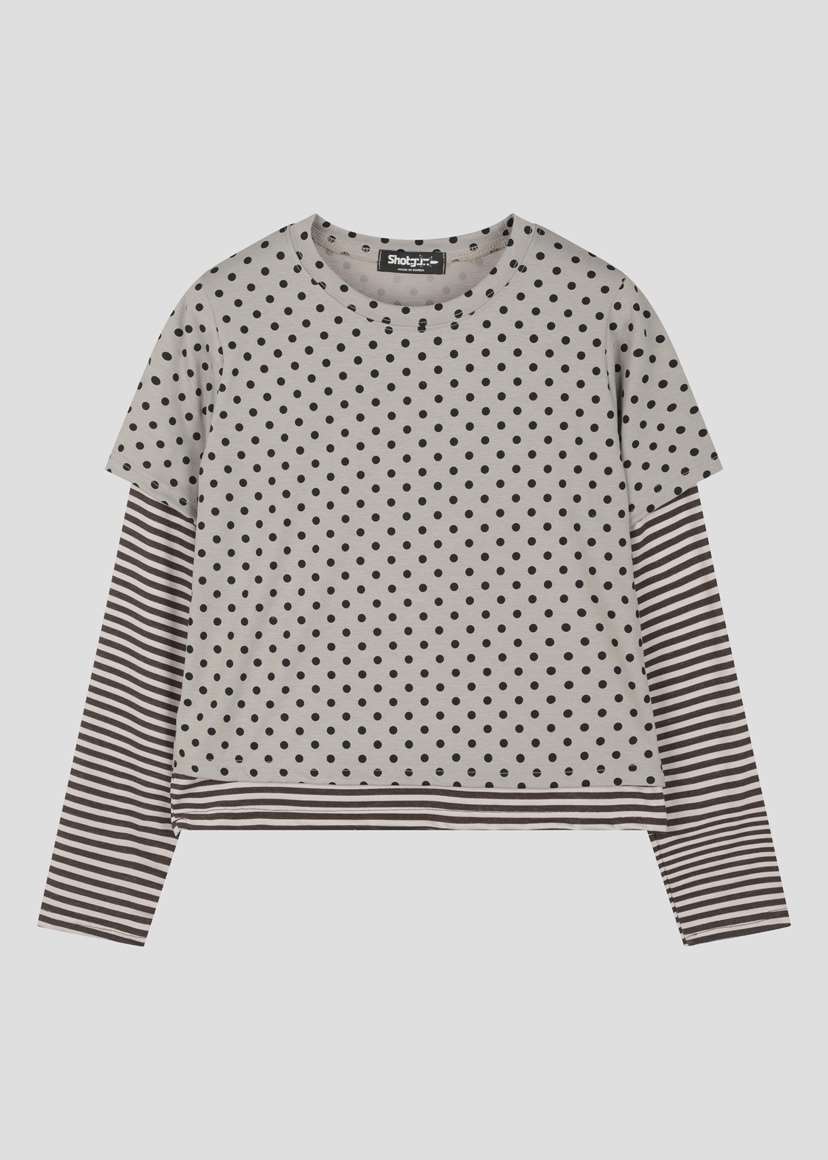 SHOTGUN韓國直郵女裝新品真品熱賣人氣26春夏長袖T恤假兩件SHOTGUN長袖T恤