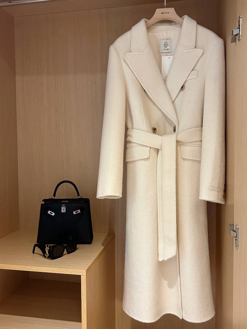 LAVIEU東大門實拍女士新款推薦休閑中長款大衣安哥拉手工LAVIEU中長款大衣