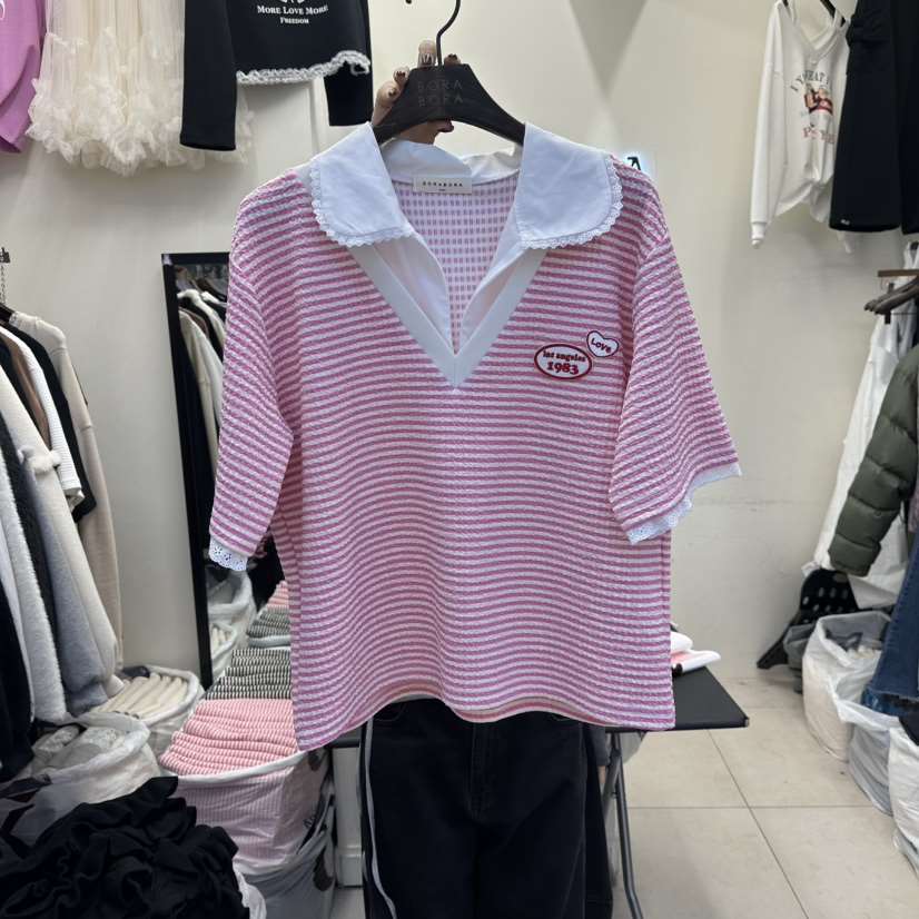 BORA BORA韓國直郵女士新款時尚真品推薦人氣熱賣T恤假兩件BORA BORAT恤