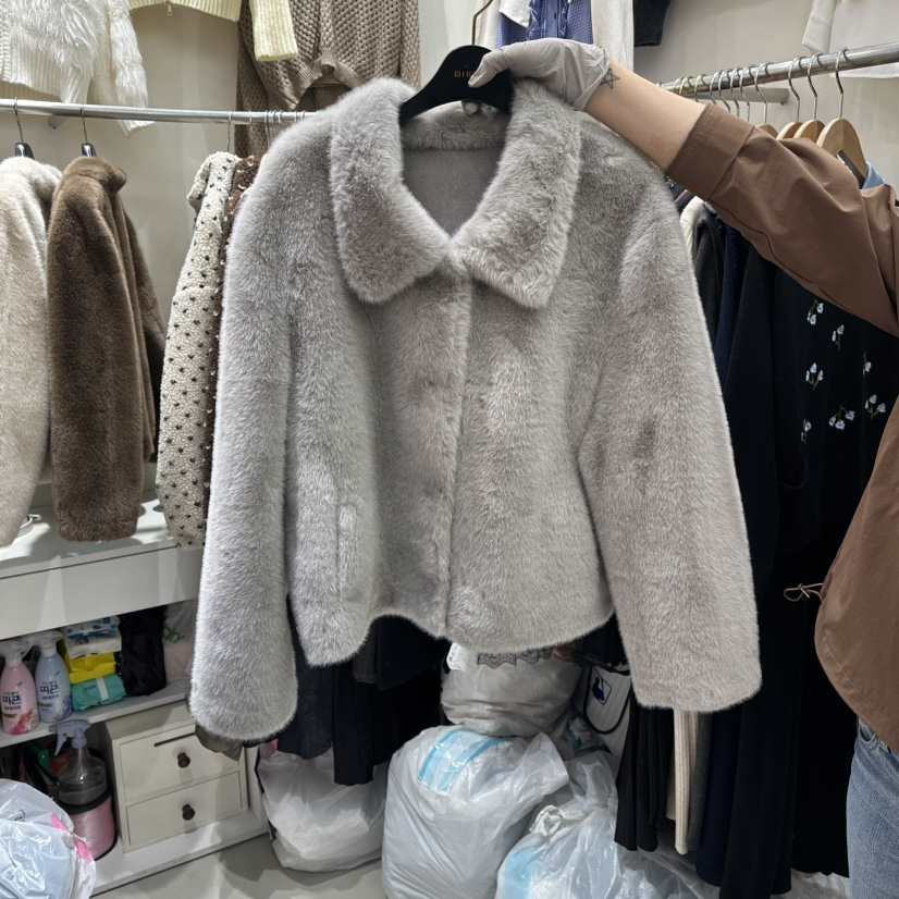 BIKINI東大門直郵女士新品時尚人氣真品職業短款大衣貂皮BIKINI短款大衣