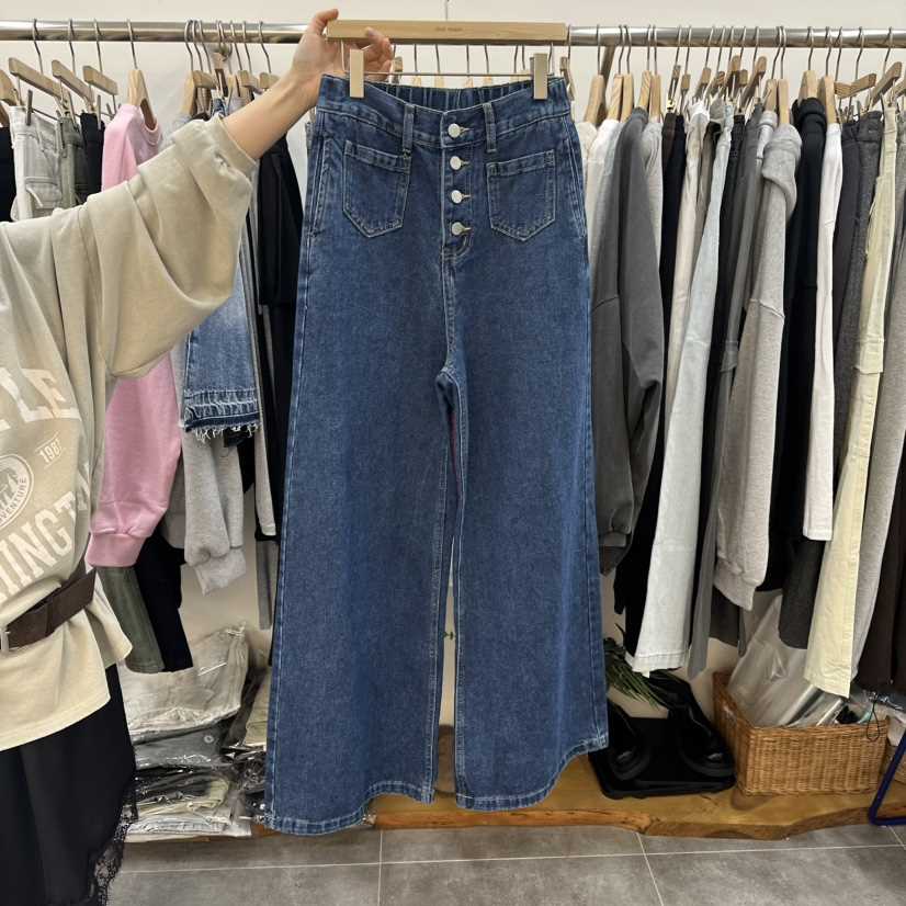 DELIGHT-L韓國直郵女裝新款熱賣休閑真品牛仔褲口袋紐扣DELIGHT-L牛仔褲