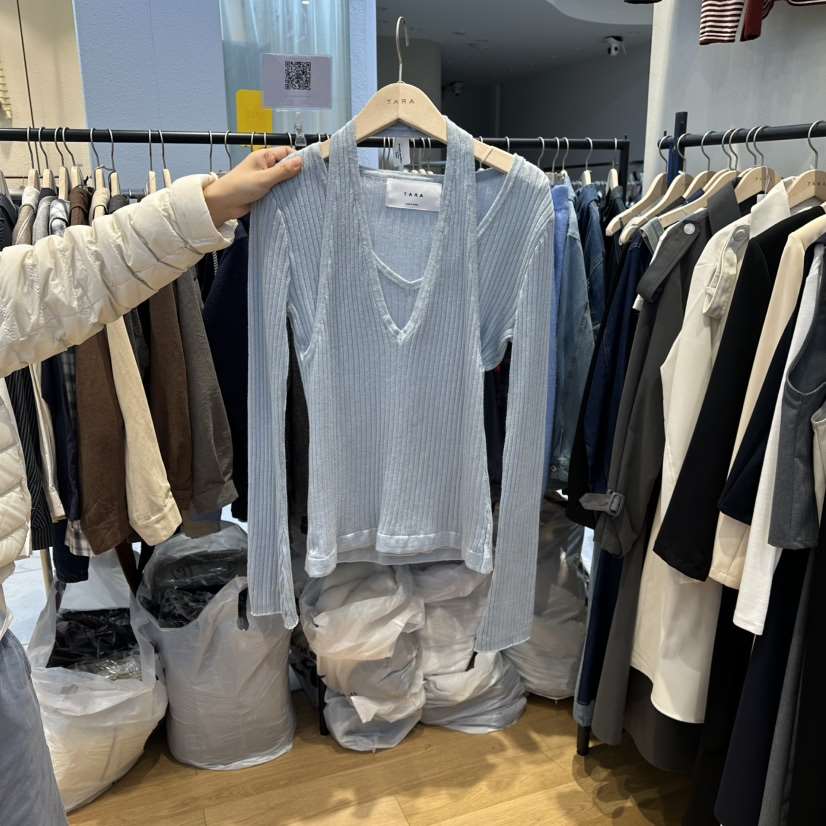 TARA韓國代購女裝新品26春夏職業時尚熱賣針織衫假兩件修身TARA針織衫