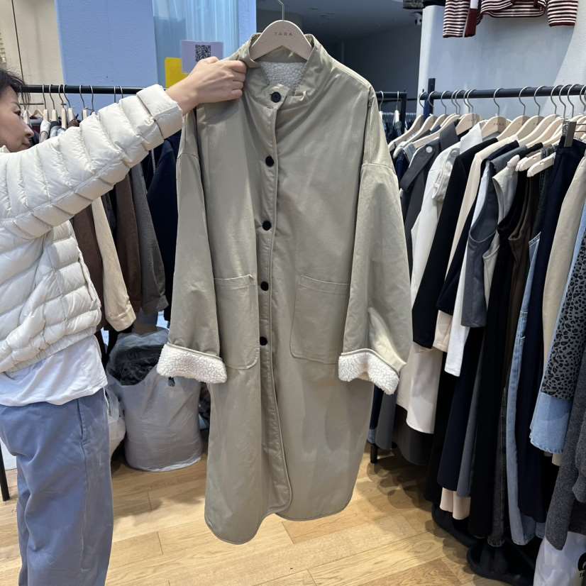 TARA東大門代購女士新品推薦中長款大衣泰迪熊兩面穿雙面TARA中長款大衣