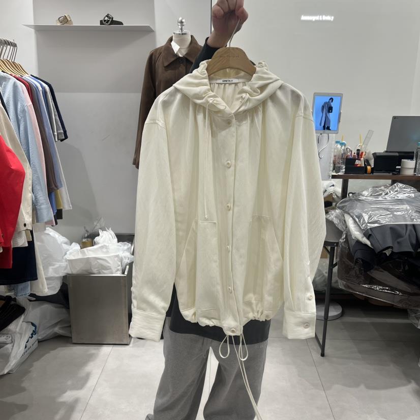 ANN MARGRET東大門實拍女士新品職業襯衫蕾絲衫連帽衫褶皺GRETA.Y襯衫/蕾絲衫