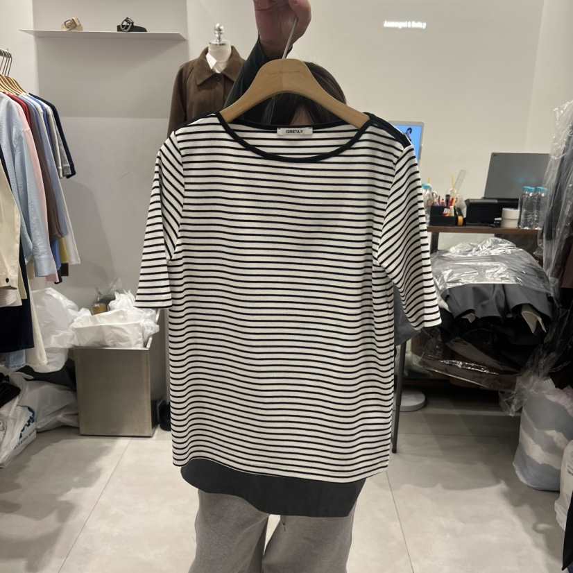 ANN MARGRET東大門實拍女裝新品26春夏T恤船領GRETA.YT恤