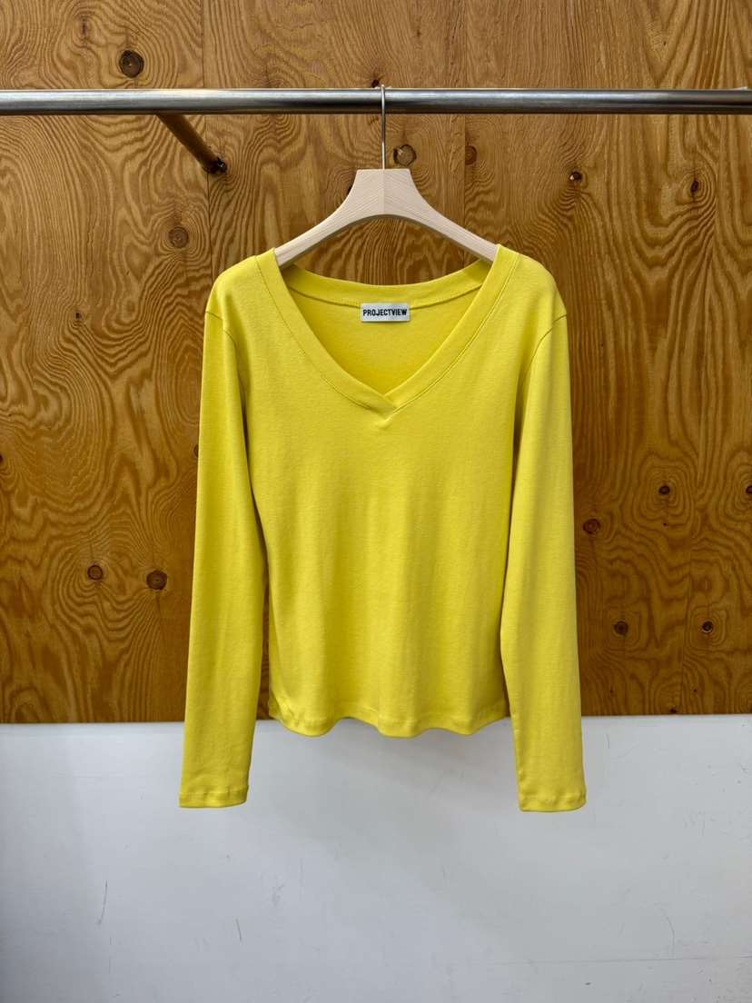 PROJECTVIEW東大門實拍女裝新款推薦熱賣真品職業長袖T恤V領PROJECTVIEW長袖T恤