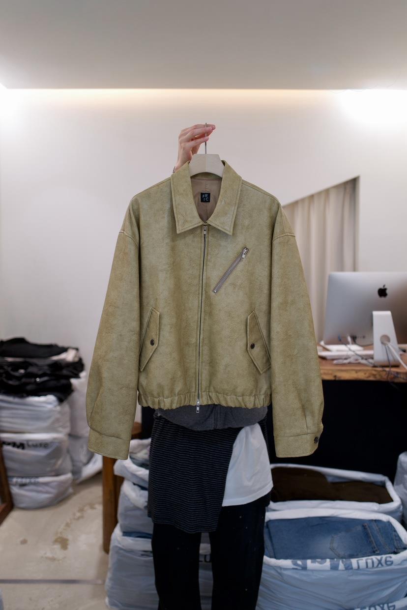 FRIC韓國代購女士新款休閑時尚人氣熱賣26春夏真品職業皮衣FRIC皮衣