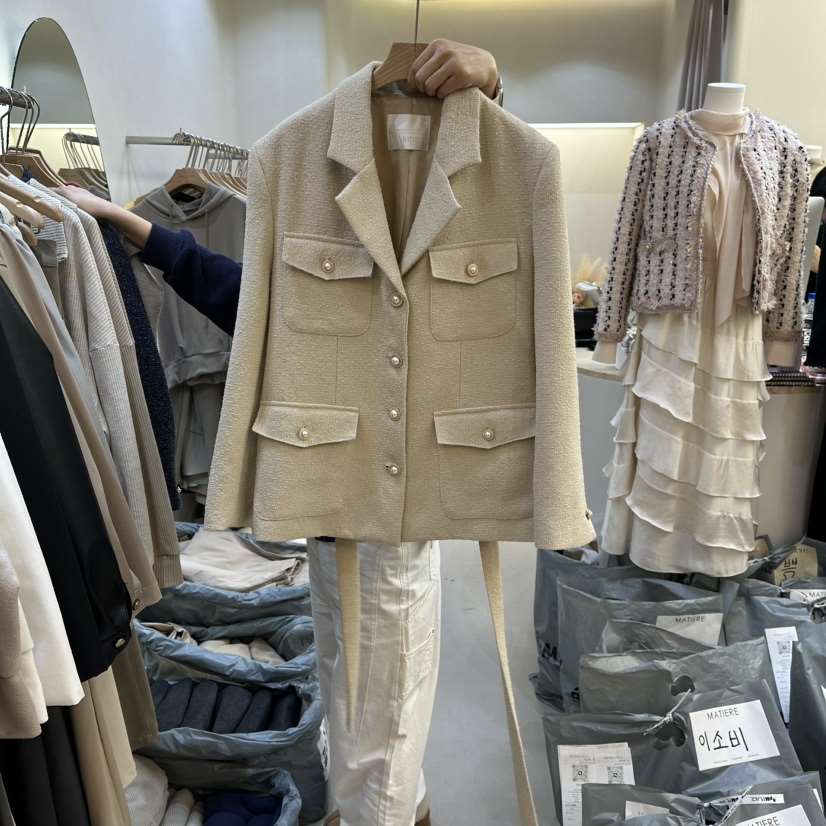 MATIERE韓國代購女士新款休閑真品26春夏熱賣職業夾克含腰繩MATIERE夾克