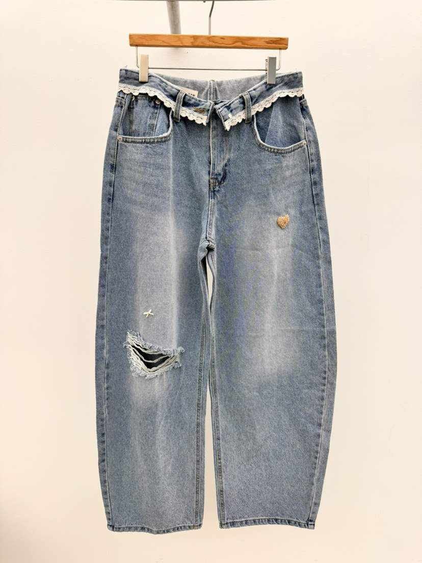 THORE韓國代購女士新款熱賣人氣真品職業推薦時尚休閑牛仔褲THORE牛仔褲