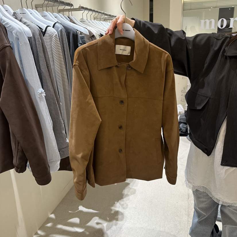 MOREMORE韓國代購女士新款職業26春夏休閑熱賣推薦夾克麂皮more more夾克