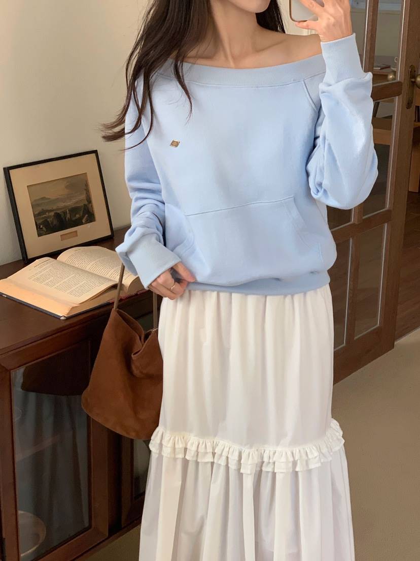 FORMSTUDIO韓國代購女士新款時尚人氣真品熱賣26春夏衛衣船領FORMSTUDIO衛衣