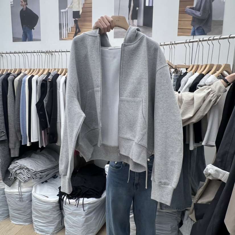 MOI-A韓國代購女裝新品推薦真品休閑時尚夾克連帽拉鏈衫MOI-A夾克