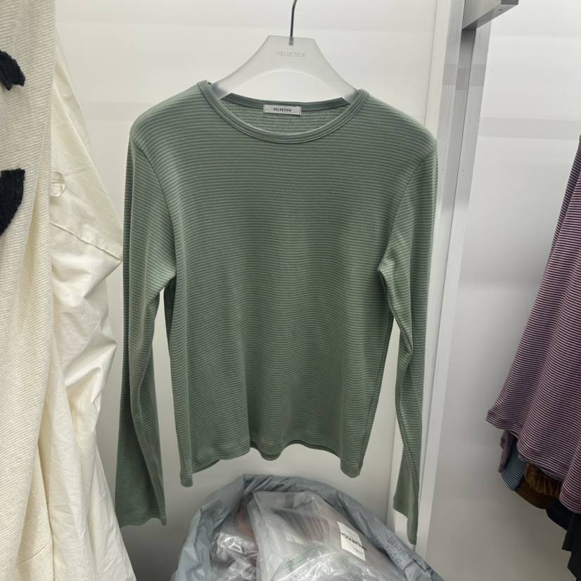 HELVETICA東大門直郵女士新款休閑職業推薦熱賣長袖T恤條紋HELVETICA長袖T恤
