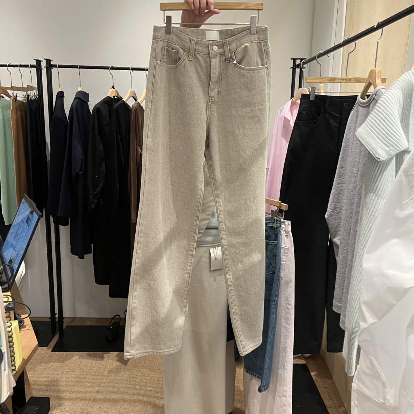 LMT（SAND LIMITED）韓國代購女裝新款時尚休閑褲直筒牛仔涂層LMT/THE SAND/THE BEIGES_FLOW休閑褲