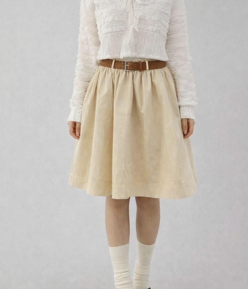 CORAL韓國代購女士新款熱賣時尚半身裙中短裙不含腰帶褶皺CORAL半身裙/中短裙