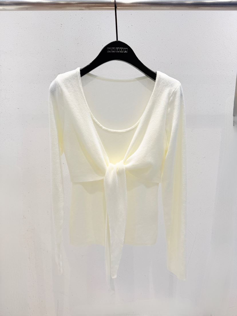 CORAL東大門代購女裝新款26春夏針織衫不含項鏈假兩件披肩CORAL針織衫