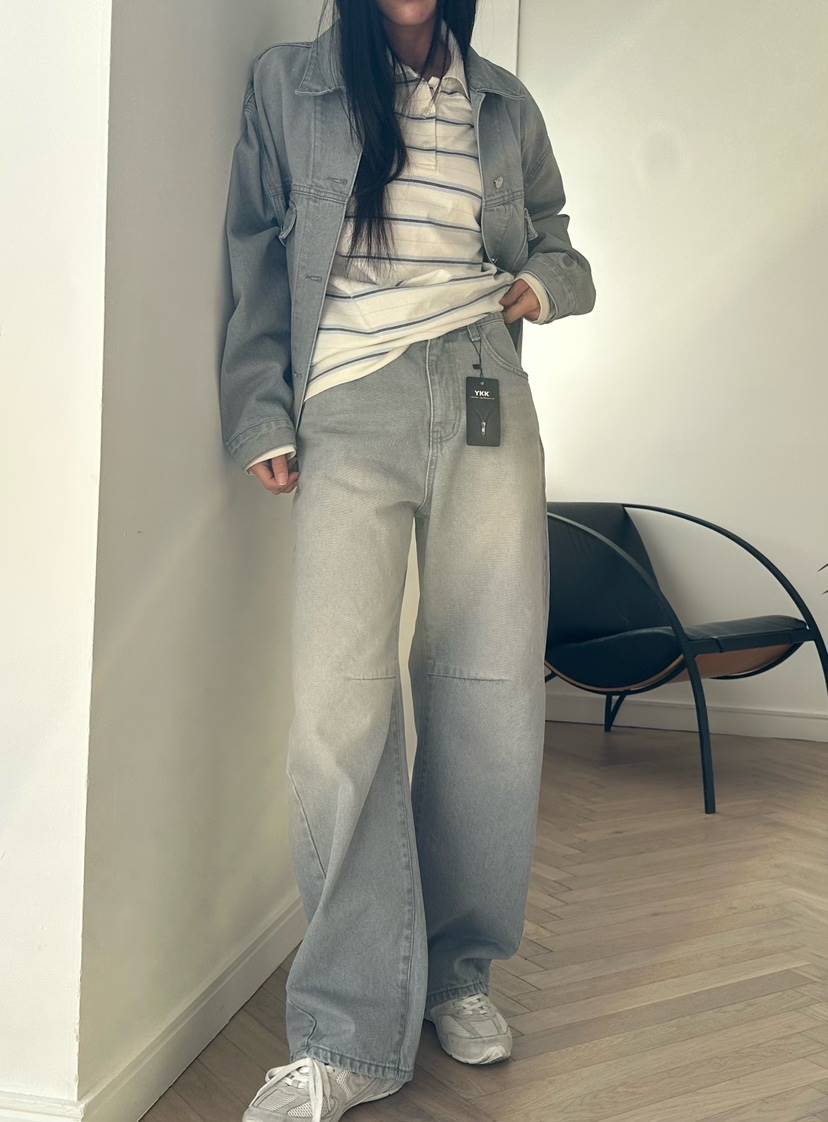 LE VASE韓國代購女裝新款職業休閑時尚熱賣推薦真品牛仔褲LE VASE牛仔褲