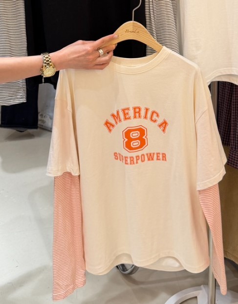 BOUND.A韓國代購女裝新品休閑人氣熱賣推薦長袖T恤單排扣BOUND.A長袖T恤