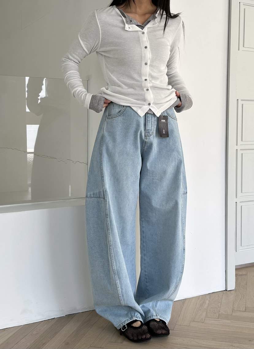 LE VASE韓國直郵女士新款休閑職業人氣真品推薦26春夏牛仔褲LE VASE牛仔褲