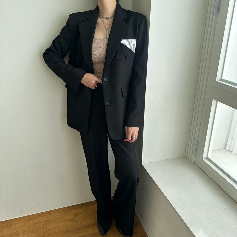 SOUIT東大門直郵女士新款熱賣職業人氣真品休閑推薦夾克口袋SOUIT by mabel-L夾克