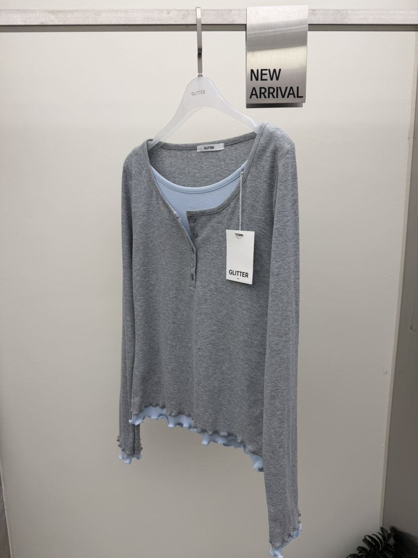GLITTER韓國直郵女裝新品職業熱賣26春夏推薦休閑長袖T恤GLITTER長袖T恤
