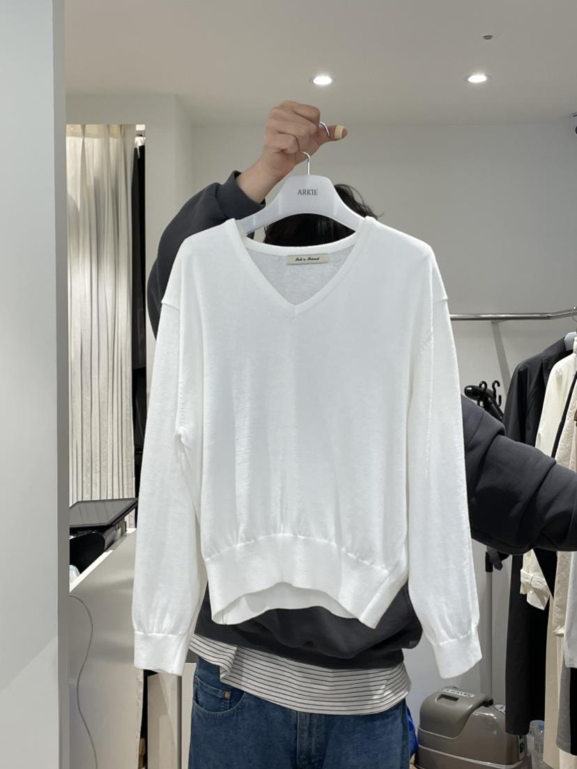 TAF韓國代購女士新品推薦休閑熱賣時尚26春夏人氣針織衫V領TAF針織衫