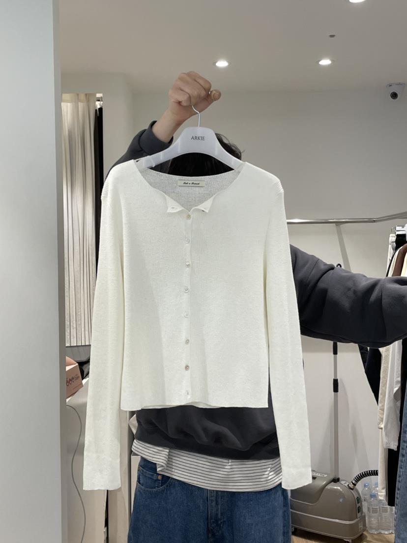 TAF東大門實拍女裝新品休閑人氣推薦職業時尚針織衫亞麻開衫TAF針織衫