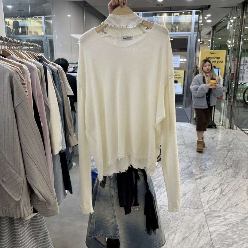 FOUNDATION韓國直郵女裝新款時尚推薦休閑職業26春夏針織衫FOUNDATION針織衫