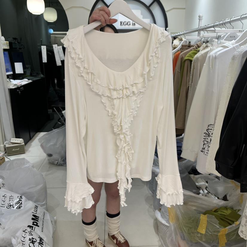 EGG IS韓國代購女士新品熱賣真品人氣26春夏時尚襯衫蕾絲衫EGG IS襯衫/蕾絲衫