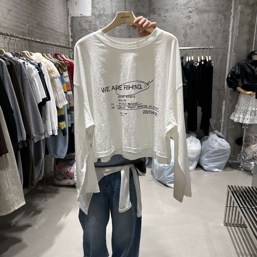 JUNI韓國直郵女裝新款推薦熱賣26春夏休閑時尚人氣長袖T恤my juni長袖T恤