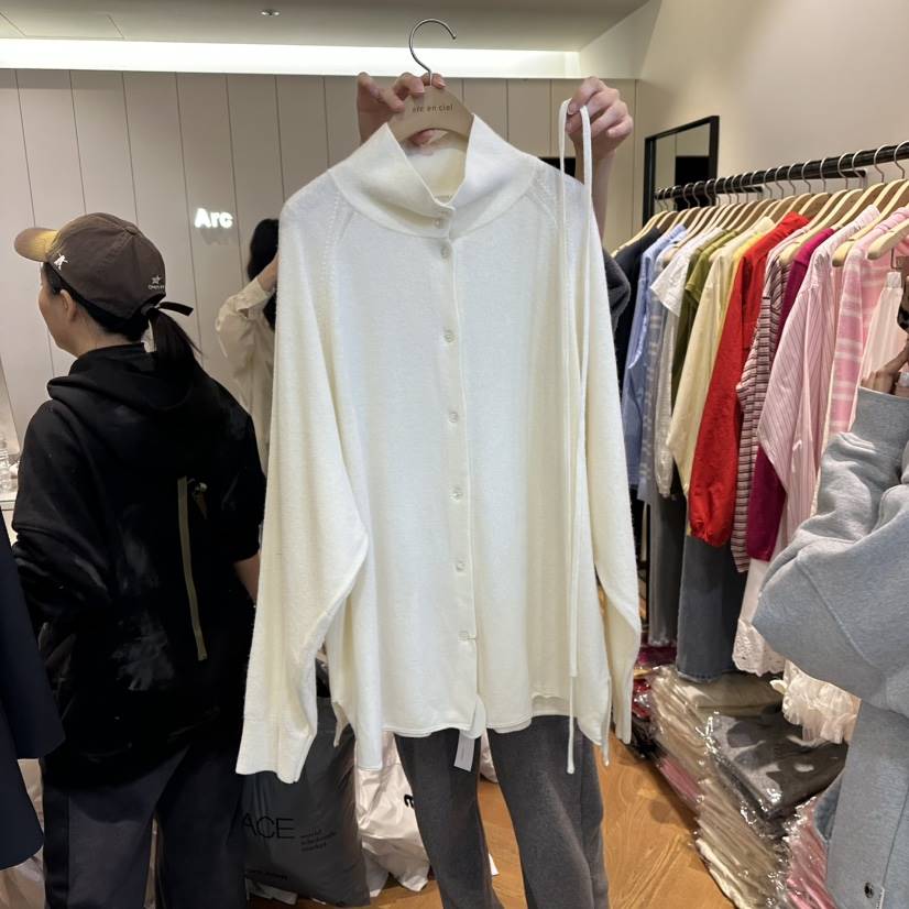 ARC韓國代購女士新款熱賣真品26春夏時尚襯衫蕾絲衫含腰繩ARC EN CIEL襯衫/蕾絲衫