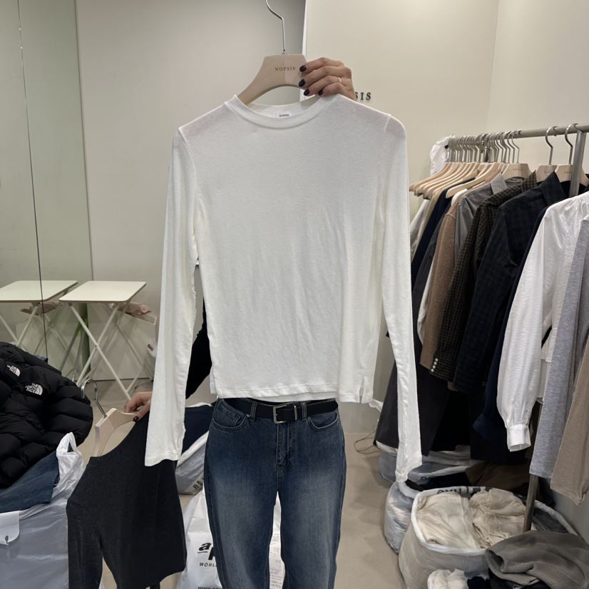 NOPSIS東大門實拍女裝新品職業人氣時尚推薦真品休閑長袖T恤NOPSIS長袖T恤