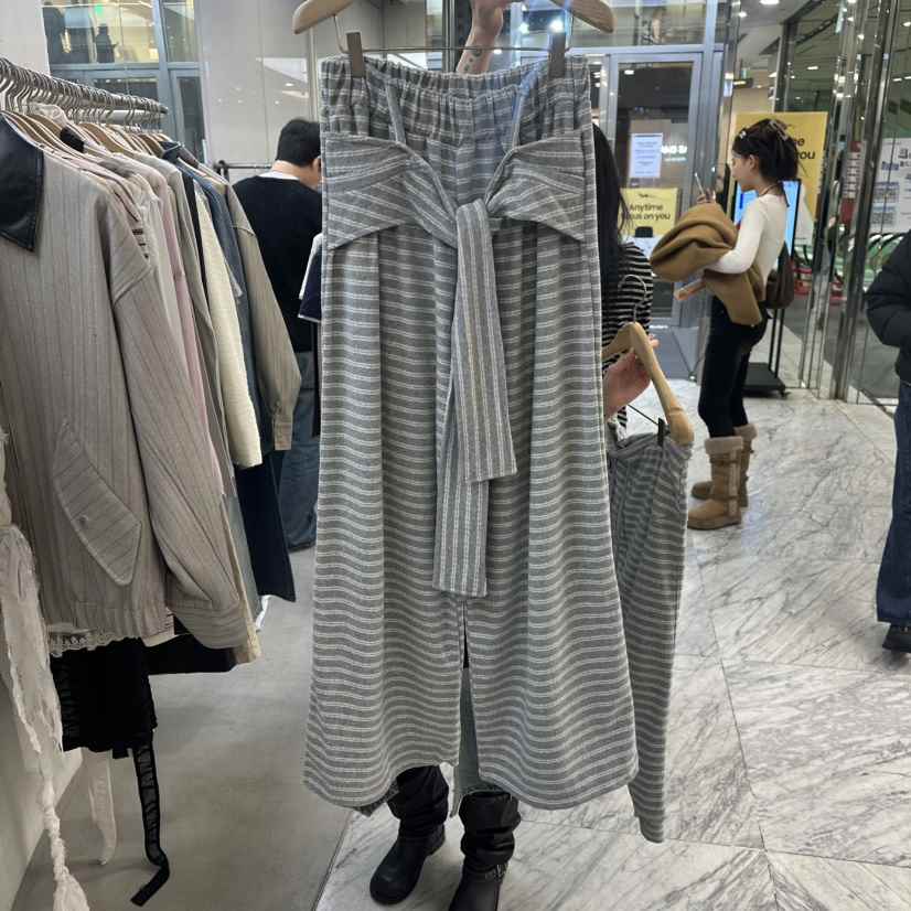 FOUNDATION韓國直郵女士新品熱賣職業時尚真品休閑褲系帶FOUNDATION休閑褲