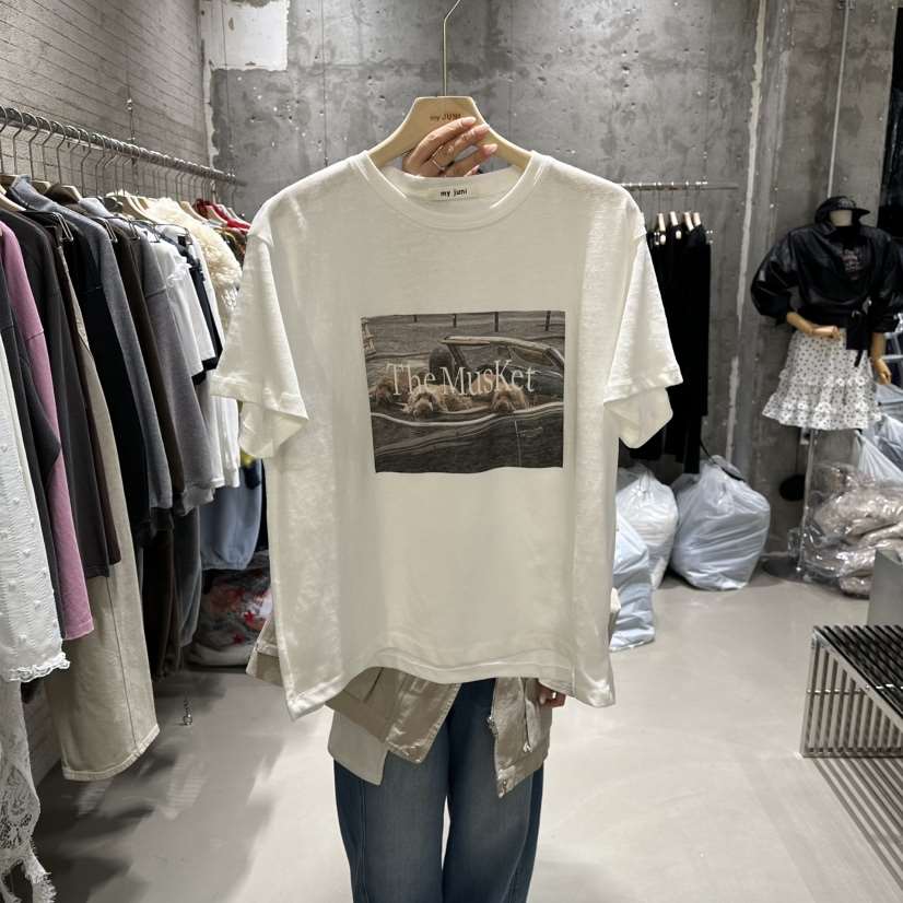 JUNI東大門實拍女裝新品26春夏休閑推薦職業人氣T恤不含內搭my juniT恤