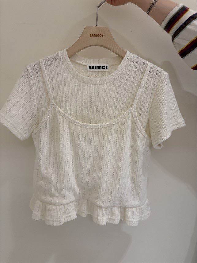 BALANCE韓國直郵女士新品推薦休閑人氣熱賣時尚T恤假兩件BALANCET恤