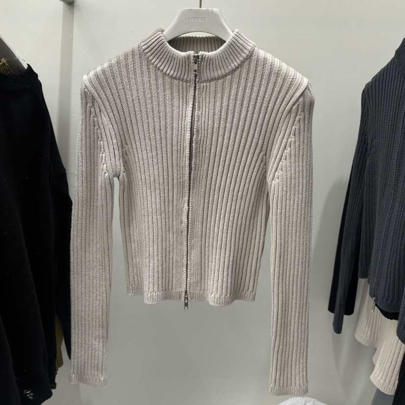 SIXTEEN韓國直郵女裝新品時尚真品26春夏推薦針織衫拉鏈羅紋SIXTEEN針織衫