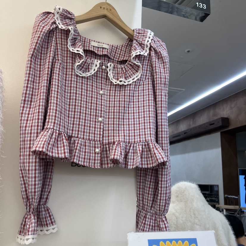 BEEN-A韓國直郵女裝新款26春夏時尚休閑職業人氣襯衫蕾絲衫BEEN-A襯衫/蕾絲衫