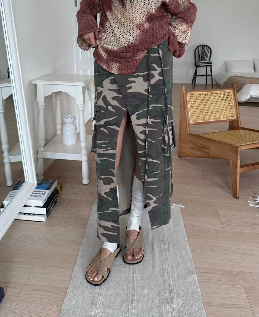 DENVER東大門代購女裝新品26春夏人氣職業真品推薦長裙迷彩DENVER長裙