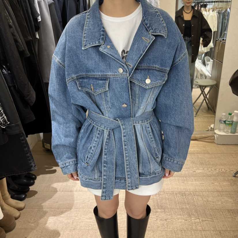 W AND J韓國直郵女裝新款人氣熱賣真品職業26春夏夾克含腰帶W AND J夾克