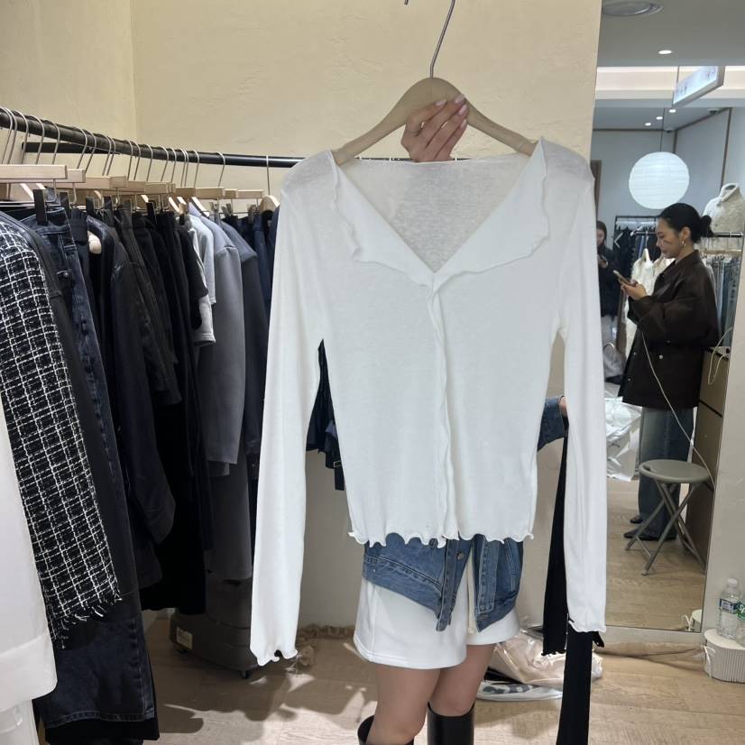 W AND J韓國直郵女裝新款時尚職業人氣真品推薦長袖T恤W AND J長袖T恤